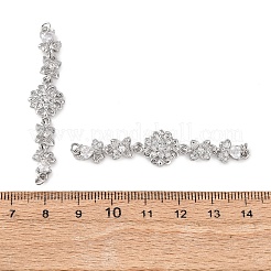 Brass Micro Pave Clear Cubic Zirconia Connector Charms&nbsp;KK-Z142-09P
