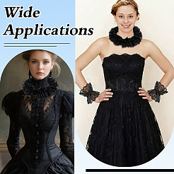 Detachable Polyester Lace False Collar & Oversleeves Sets&nbsp;AJEW-WH0481-518B