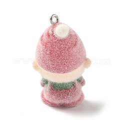 Christmas Flocky Opaque Resin Pendants&nbsp;LS-FIND-A058-01A