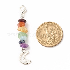 Chakra Theme Natural Gemstone Pendant Decorations&nbsp;X-HJEW-JM00645-02