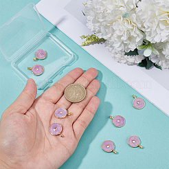 8Pcs 2 Styles Brass Enamel Pendants&nbsp;KK-BC0015-12