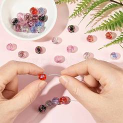 30Pcs 6 Colors Handmade Foil Lampwork Beads&nbsp;LAMP-FS0001-68