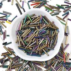 Glass Round Bugle Beads&nbsp;SEED-XCP0001-44