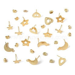 16Pcs 4 Styles 304 Stainless Steel Stud Earring Findings&nbsp;STAS-FS0001-85G