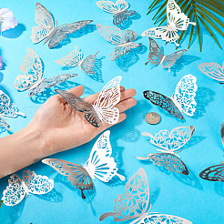 96Pcs 8 Styles PET 3D Butterfly Wall Stickers&nbsp;DIY-TA0013-12B