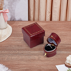 Heart PU Leather Ring Boxes&nbsp;CON-WH0107-96A