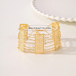 Hollow Brass Flower Wide Link Bracelets for Women&nbsp;SO2593
