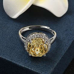 925 Sterling Silver Micro Pave Cubic Zirconia Finger Rings&nbsp;RJEW-B134-01B-01