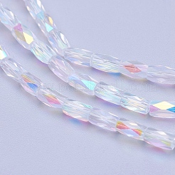Electroplate Transparent Glass Beads Strands&nbsp;EGLA-E046-C01