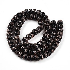 Luminous Handmade Gold Foil Glass Beads Strands&nbsp;FOIL-N029-02A-01