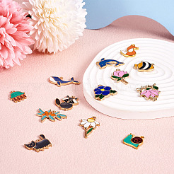 52Pcs 13 Style Rack Plating Alloy Pendants&nbsp;ENAM-CD0001-21-RS