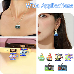 24Pcs 10 Styles Printed Alloy Pendants&nbsp;ENAM-YW0006-88