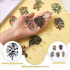 DIY Monstera Leaf Dangle Earring Making Kits&nbsp;DIY-BY0001-38