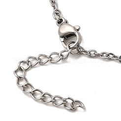 Aluminum & Green Glass Silver Christmas Tree Pendant 304 Stainless Steel Cable Chain Necklaces&nbsp;NJEW-JN05423