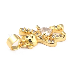 Brass Clear Cubic Zirconia Pendants&nbsp;ZIRC-J025-81G