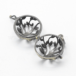Brass Rack Plating Cage Pendants&nbsp;LS-KK-F722-43AB-RS