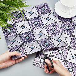 5Pcs Square Mosaic Glass Wall Decorations&nbsp;AJEW-AR0001-28