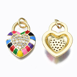 Brass Micro Pave Clear Cubic Zirconia Pendants&nbsp;ZIRC-N039-144-NF