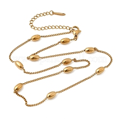 Unisex 304 Stainless Steel Oval Curb Chain Necklaces&nbsp;NJEW-P356-03G