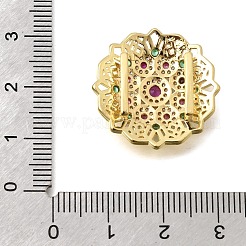 Brass Micro Pave Colorful Cubic Zirconia Filigree Links Connector Charms&nbsp;KK-C255-12A-G