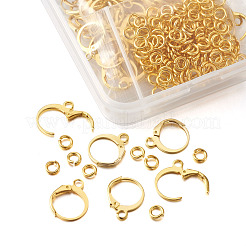 Brass Huggie Hoop Earring Findings & Open Jump Rings&nbsp;KK-TA0007-83G