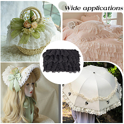 3-Layer Pleated Chiffon Flower Lace Trim&nbsp;OCOR-GF0003-26A