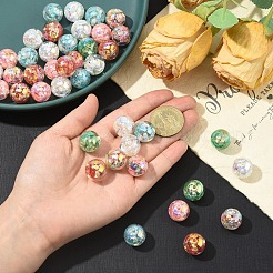12Pcs Transparent Inner Flower Acrylic Beads&nbsp;RESI-YW0004-86A