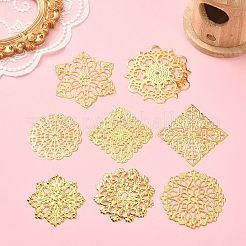 80Pcs 8 Styles Iron Filigree Joiners&nbsp;IFIN-CJ0001-75