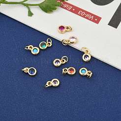 Brass with Single Cubic Zirconia Charms&nbsp;ZIRC-F095-03G
