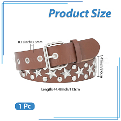 Alloy Star Rivets PU Leather Chain Belts&nbsp;DIY-WH20007-291C