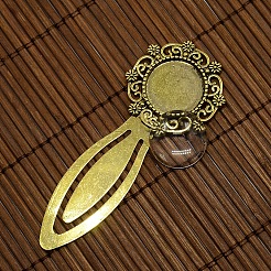 18mm Clear Domed Glass Cabochon Cover for Antique Golden DIY Alloy Portrait Bookmark Making&nbsp;DIY-X0118-AG-NR