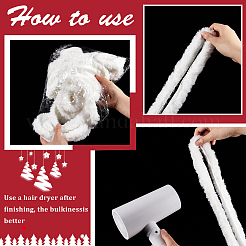 White Faux Fur Ribbon Trim Fabric Roll for Christmas Tree Decor or Wreath Bows Craft&nbsp;DIY-GF0006-66