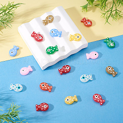 18Pcs 9 Colors Painted Glass Beads Enamel Beads&nbsp;LAMP-TA0002-16