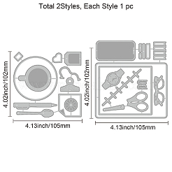 2Pcs 2 Styles Teachers' Day Theme Carbon Steel Cutting Dies Stencils&nbsp;DIY-WH0309-885