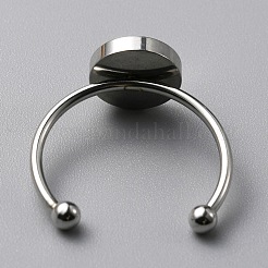 304 Stainless Steel Cuff Ring Components&nbsp;FIND-WH0129-74C-P