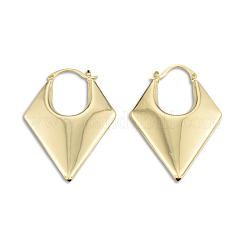 Brass Chunky Rhombus Hoop Earrings for Women&nbsp;EJEW-N011-82LG