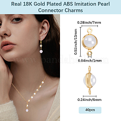 40Pcs Brass ABS Imitation Pearl Connector Charms&nbsp;KK-BBC0028-37