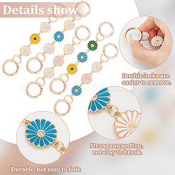 5Pcs 5 Colors Sunflower Alloy Enamel Link Purse Strap Extenders&nbsp;FIND-WR0009-35