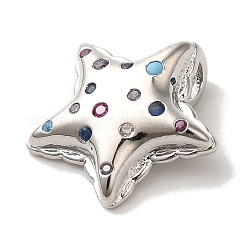 Rack Plating Brass Micro Pave Clear Cubic Zirconia Charm&nbsp;KK-U027-18P