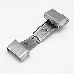 Tarnish Resistant Rectangle 201 Stainless Steel Watch Band Clasps&nbsp;LS-STAS-F067-05