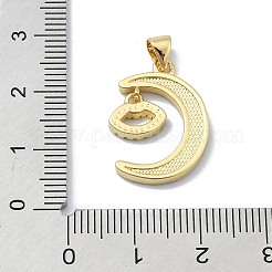Brass Micro Pave Clear Cubic Zirconia Pendants&nbsp;KK-A221-18E-G