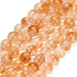 Hearted Natural Citrine Beads Strands&nbsp;GG-T002-A01-8mm