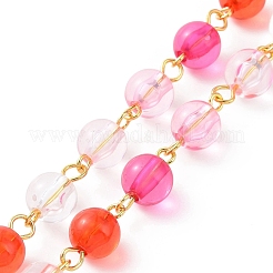 Handmade Rainbow Color Transparent Acrylic Bead Chains&nbsp;AJEW-JB01140-01