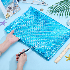 Fish Scale Pattern Polyester Fabric&nbsp;DIY-WH0899-324B