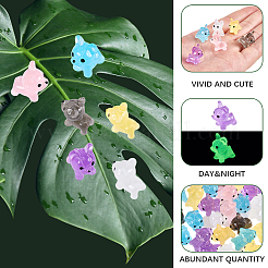 60Pcs 6 Colors Luminous Resin Dog Display Decorations&nbsp;RESI-SP0001-37