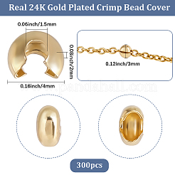 Brass Crimp Bead Cover&nbsp;KK-BBC0025-49D
