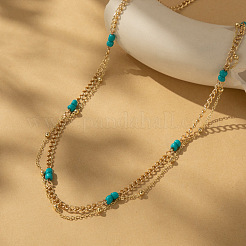 Brass & Round Glass Seed Beaded Tassel Waist Belly Chains for Women&nbsp;FS-WGA0075-01