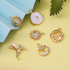 10Pcs 5 Style Brass Pendants&nbsp;KK-SZ0001-59G