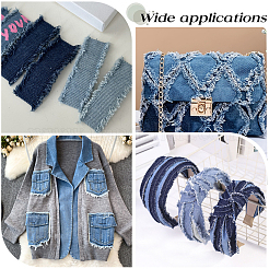 6Pcs 6 Colors Denim Fabric Ribbon&nbsp;DIY-CY0003-63
