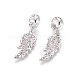 Brass Micro Pave Cubic Zirconia European Dangle Charms&nbsp;ZIRC-E163-11P